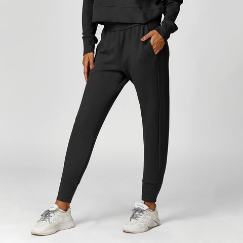Women's Simple Style Classic Style Solid Color Spandex Standing Collar Tracksuit T-shirt Sweatpants