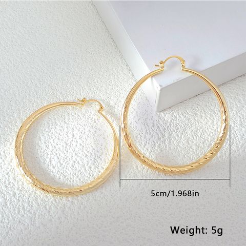 1 Pair Elegant Lady Round Plating Copper Gold Plated Earrings