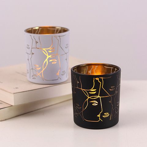 Simple Style Human Face Glass Candlestick