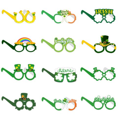 St. Patrick Cartoon Style Letter Paper Party Festival Costume Props