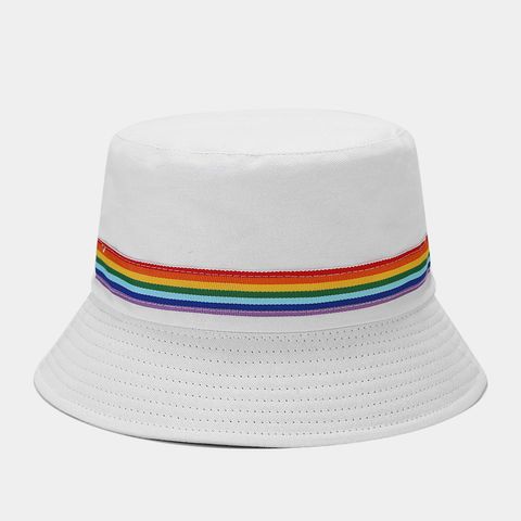 Women's Simple Style Color Block Curved Eaves Bucket Hat