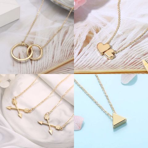 Casual Classic Style Triangle Arrow Copper Plating 14k Gold Plated Pendant Necklace