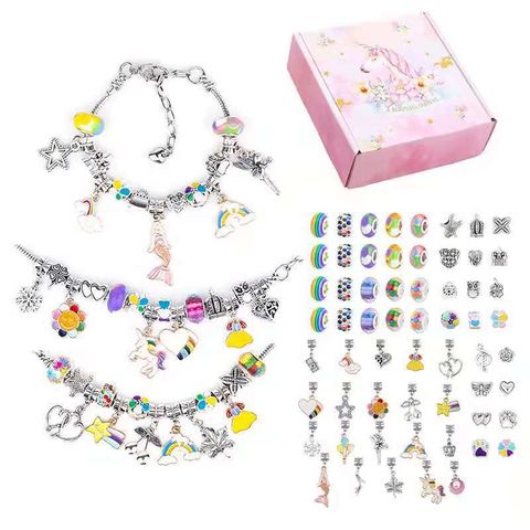 Sweet Simple Style Rainbow Heart Shape Flower Alloy Inlay Rhinestones Jewelry Accessories