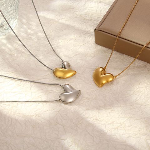 Sweet Heart Shape Stainless Steel Pendant Necklace