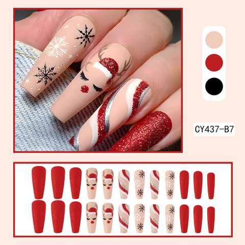 Cute French Style Sweet Cartoon Starry Sky Flower Plastic Nail Patches 1 Piece