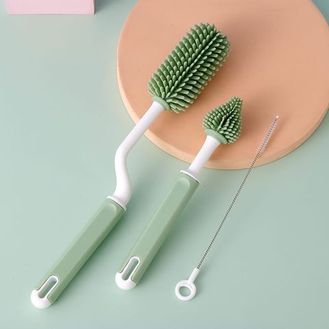 Casual Solid Color Silica Gel Baby Bottle Brush Baby Accessories