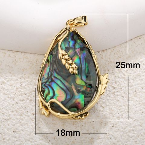 1 Piece Simple Style Sector Leaves Freshwater Pearl Copper Plating Inlay Jewelry Accessories