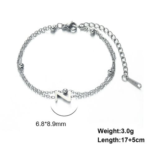 Style Simple Lettre Acier Inoxydable Placage Bracelets