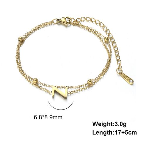 Simple Style Letter Stainless Steel Plating Bracelets