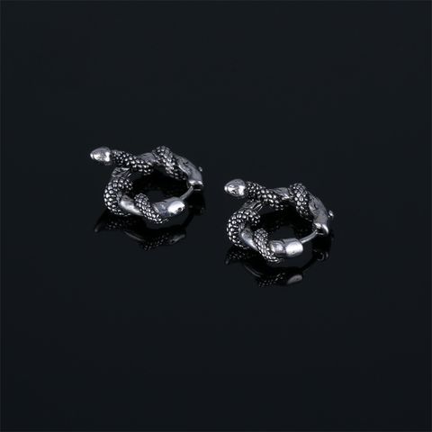 1 Piece Simple Style Geometric Plating Stainless Steel Hoop Earrings