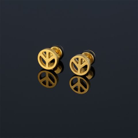 1 Piece Simple Style Geometric Solid Color Plating Stainless Steel Ear Studs