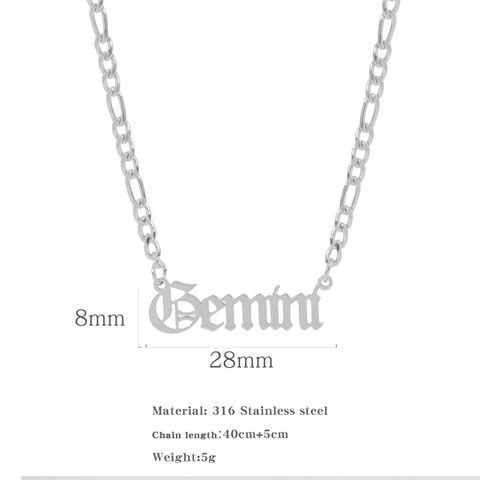 Simple Style Constellation Stainless Steel Plating Pendant Necklace