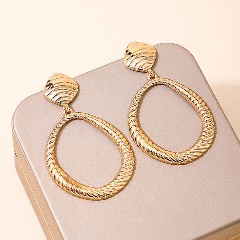 1 Pair Exaggerated Simple Style Circle Rhombus Alloy Zinc Drop Earrings