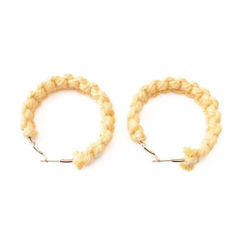 1 Pair Casual Twist Plating Stainless Steel Cotton Gold Plated Hoop Earrings