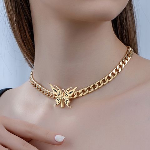 Lady Butterfly Alloy Plating Women's Necklace