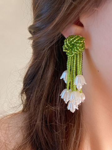 1 Pair Elegant Streetwear Flower Arylic Drop Earrings