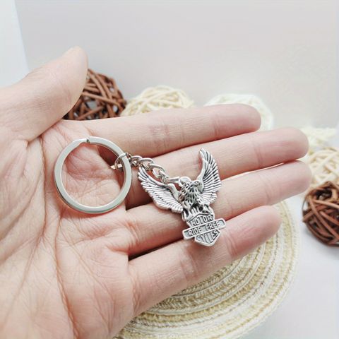 Retro Eagle Alloy Plating None Silver Plated Bag Pendant Keychain
