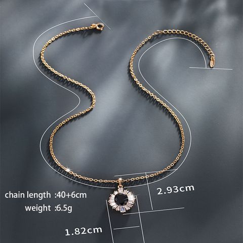 Lady Round Copper Alloy Plating 18k Gold Plated White Gold Plated Women's Necklace