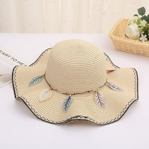 Women's Pastoral Simple Style Color Block Flat Eaves Straw Hat