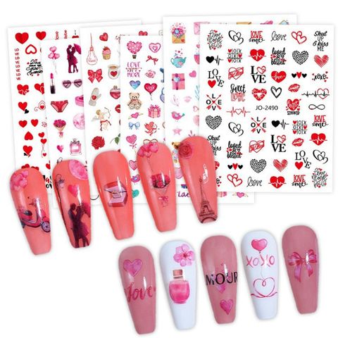 Valentine's Day Sweet Cartoon Heart Shape Pet Nail Decoration Accessories 1 Piece