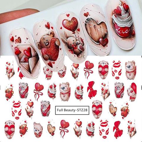 Valentine's Day Cute Sweet Simple Style Cartoon Heart Shape Pvc Nail Decoration Accessories 1 Piece