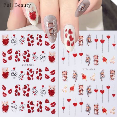 Valentine's Day Sweet Simple Style Cartoon Heart Shape Flower Pet Nail Decoration Accessories 1 Piece