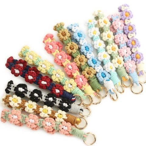 Cute Flower Cotton Knitting Bag Pendant Keychain