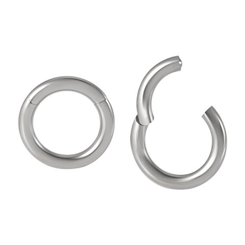 1 Piece Simple Style Solid Color 304 Stainless Steel Hoop Earrings