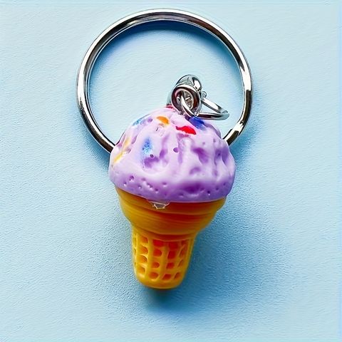 Cute Ice Cream Resin Keychain