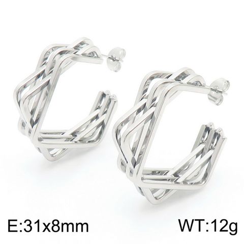 1 Pair Basic Geometric Solid Color Irregular Stainless Steel 18K Gold Plated Ear Studs