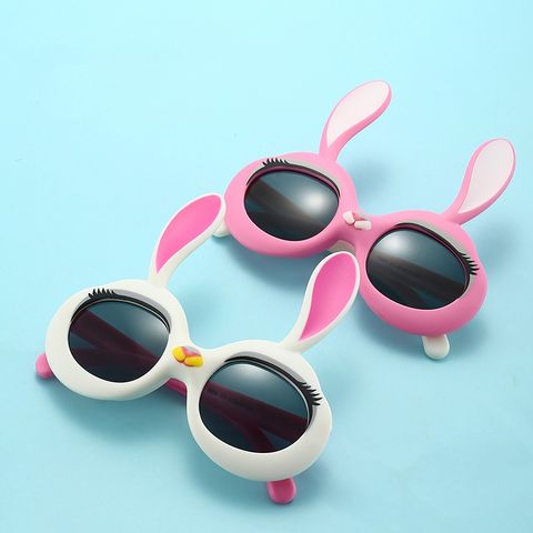 Cute Sweet Bunny Ears Tac Special-shaped Mirror Full Frame Kids Sunglasses