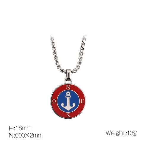 Simple Style Star Anchor Stainless Steel Pendant Necklace