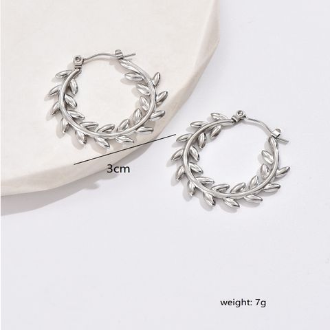 1 Pair Simple Style Classic Style Star Leaves Heart Shape Pleated 201 Stainless Steel Earrings Ear Studs