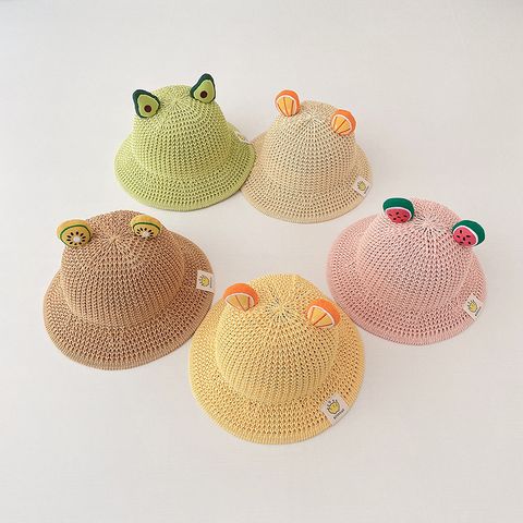 Children Unisex Cartoon Style Cute Fruit Straw Hat