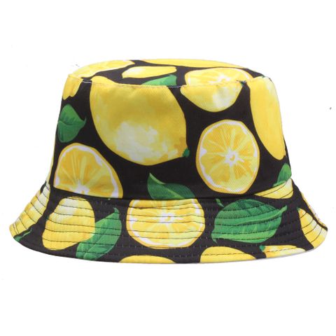 Unisex Casual Simple Style Lemon Wide Eaves Bucket Hat