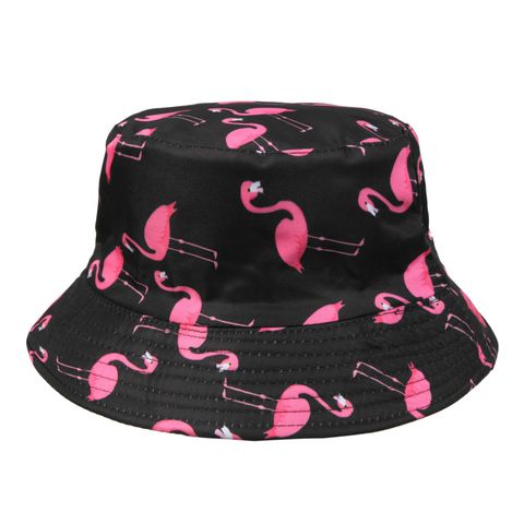 Unisex Casual Vacation Flamingo Wide Eaves Bucket Hat