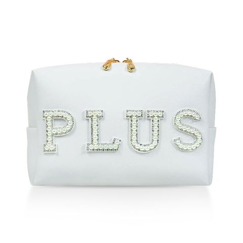 Vintage Style Classic Style Letter Pu Leather Square Makeup Bags