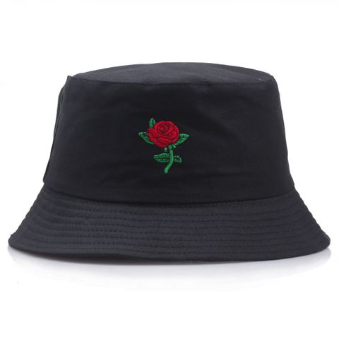 Unisex Simple Style Rose Wide Eaves Bucket Hat
