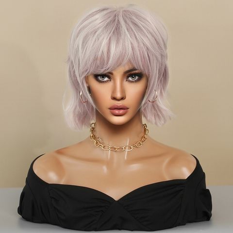 Women's Simple Style Street High Temperature Wire Short Straight Hair Wigs