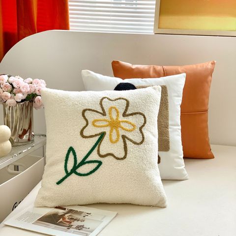 Cute Pastoral Flower Plush Throw Pillow