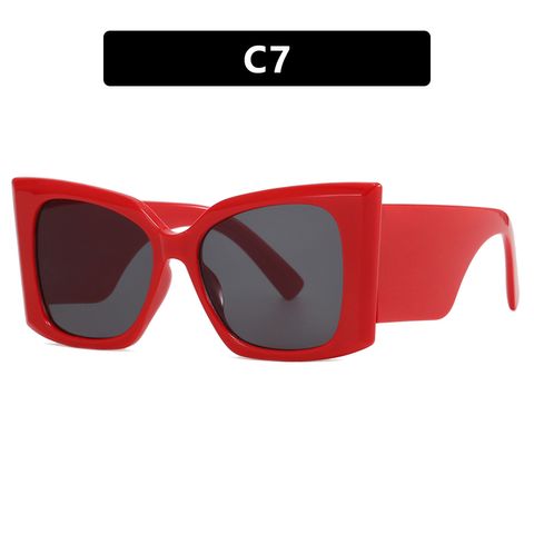 Retro Vintage Style Beach Solid Color Ac Square Full Frame Women's Sunglasses