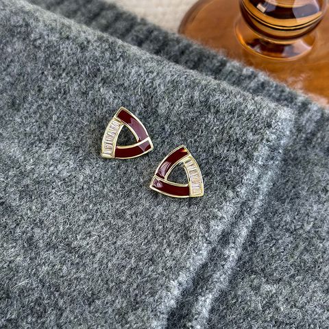 1 Pair Simple Style Geometric Copper Ear Studs