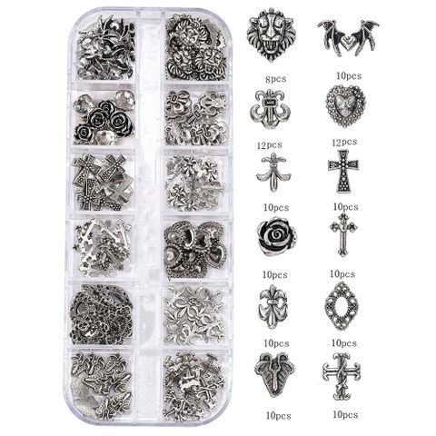 Gothic Retro Punk Pentagram Cross Zinc Alloy Nail Decoration Accessories 1 Set