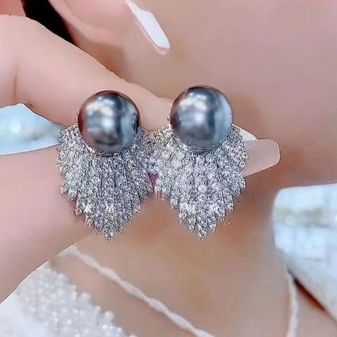1 Piece Cute Pastoral Pearl Plating Inlay Alloy Artificial Crystal Rhinestones Gold Plated Silver Plated Ear Studs