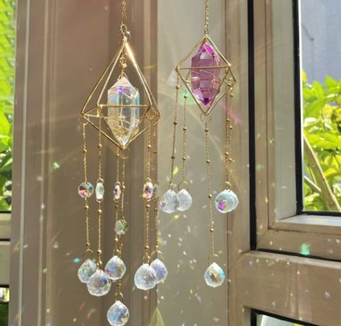 Vintage Style Simple Style Color Block Artificial Crystal Wind Chime