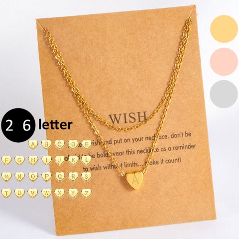 Wholesale Simple Style Commute Heart Shape Stainless Steel Copper Plating 18K Gold Plated Rose Gold Plated White Gold Plated Pendant Necklace