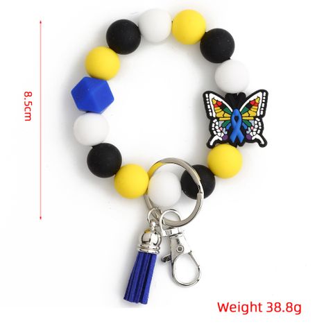 Sweet Rainbow Heart Shape Butterfly Silica Gel Unisex Bracelets