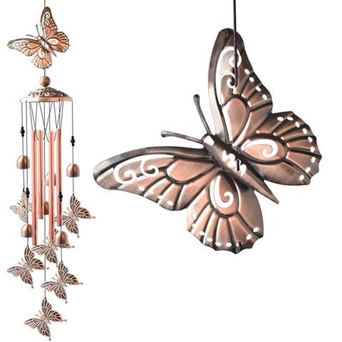 Retro Pastoral Butterfly Metal Wind Chime
