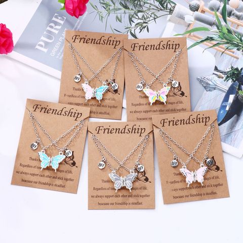 Cute Butterfly Alloy Kid's Pendant Necklace