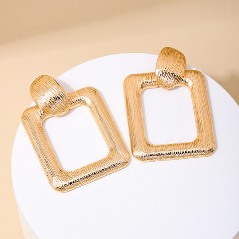 1 Pair Elegant Modern Style Square Plating Alloy Drop Earrings